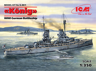 Līmējams modelis ICM S.001 “König”, WWI German Battleship 1/350 cena un informācija | Līmējamie modeļi | 220.lv