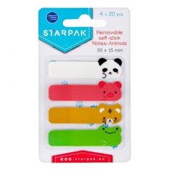 Бумага для заметок звери Starpak, 4 x 20 шт. цена и информация | Канцелярия | 220.lv