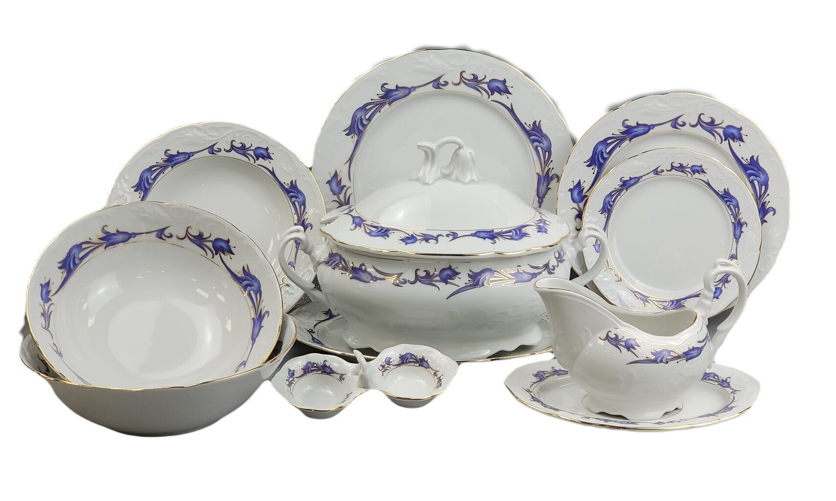 Porcelāna vakariņu servīze 6 personām, Tulip, "Violeta tulpe" no Thun 1794 a.s. цена и информация | Trauki, šķīvji, pusdienu servīzes | 220.lv