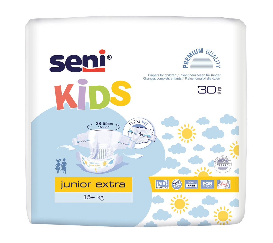 Autiņbiksītes Seni Kids Junior Extra (15+ kg), 30 gab. cena un informācija | Autiņbiksītes | 220.lv