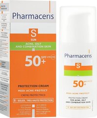 Aizsargājošs sejas krēms no saules Pharmaceris S Medi Acne Protect SPF-50+, 50 ml cena un informācija | Sauļošanās krēmi | 220.lv