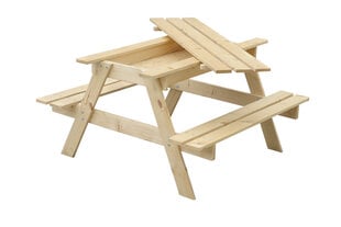 Timbela bērnu koka galds ar noņemamu virsmu M010-1 cena un informācija | Dārza galdi | 220.lv