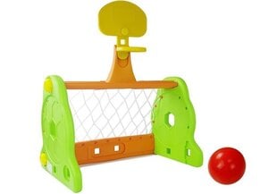 &quot;Divi vienā&quot; basketbola-futbola spēle bērniem Zaļi-oranža cena un informācija | Ūdens, smilšu un pludmales rotaļlietas | 220.lv
