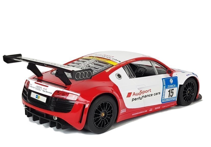 Tālvadības automašīna Audi R8 LMS White Red cena un informācija | Rotaļlietas zēniem | 220.lv