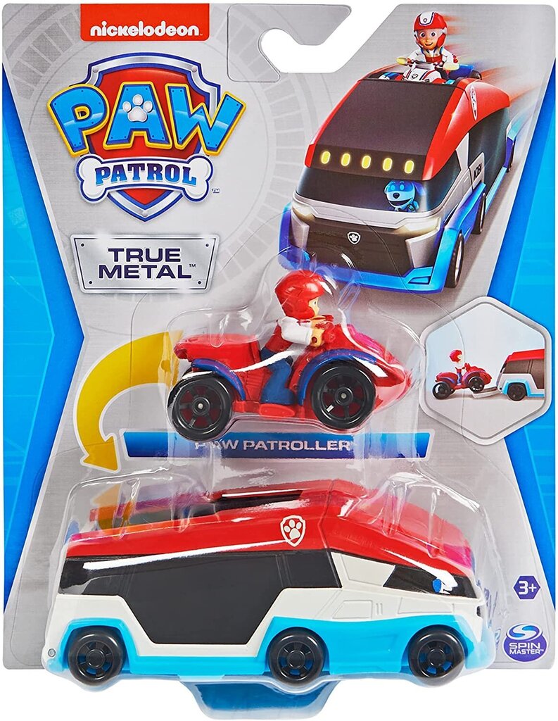 Paw Patrol - True Metal - Paw Patroller & Ryder cena un informācija | Rotaļlietas zēniem | 220.lv