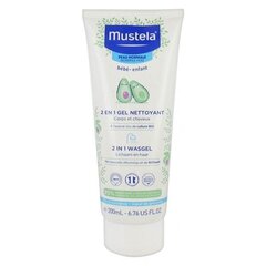 Mazgāšanas želeja Mustela 2in1 Cleansing Gel, 200 ml cena un informācija | Dušas želejas, eļļas | 220.lv