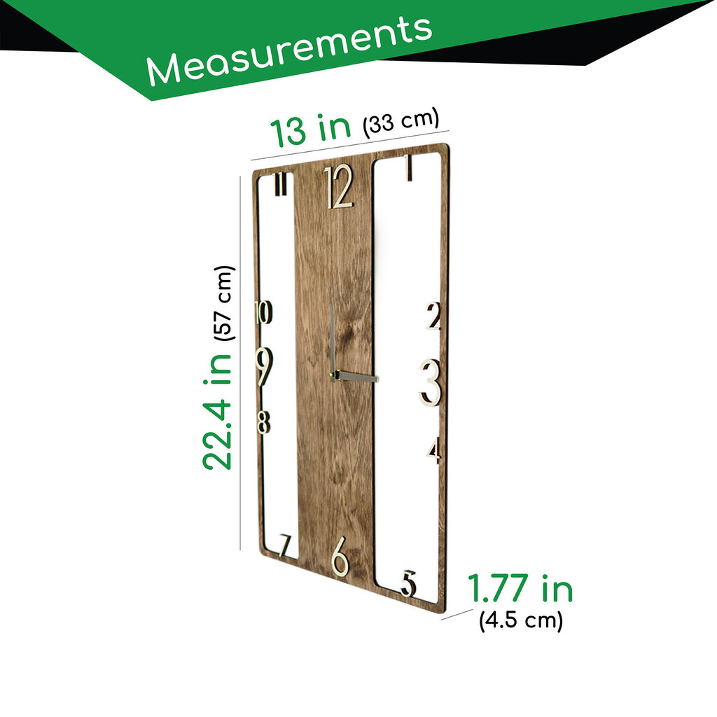 Horizontālais sienas pulkstenis, vertikālais sienas pulkstenis, koka sienas pulkstenis, ekskluzīvs sienas pulksteņa dizains, koka sienas pulkstenis, brūns sienas pulkstenis, unikāls pulkstenis cena un informācija | Pulksteņi | 220.lv