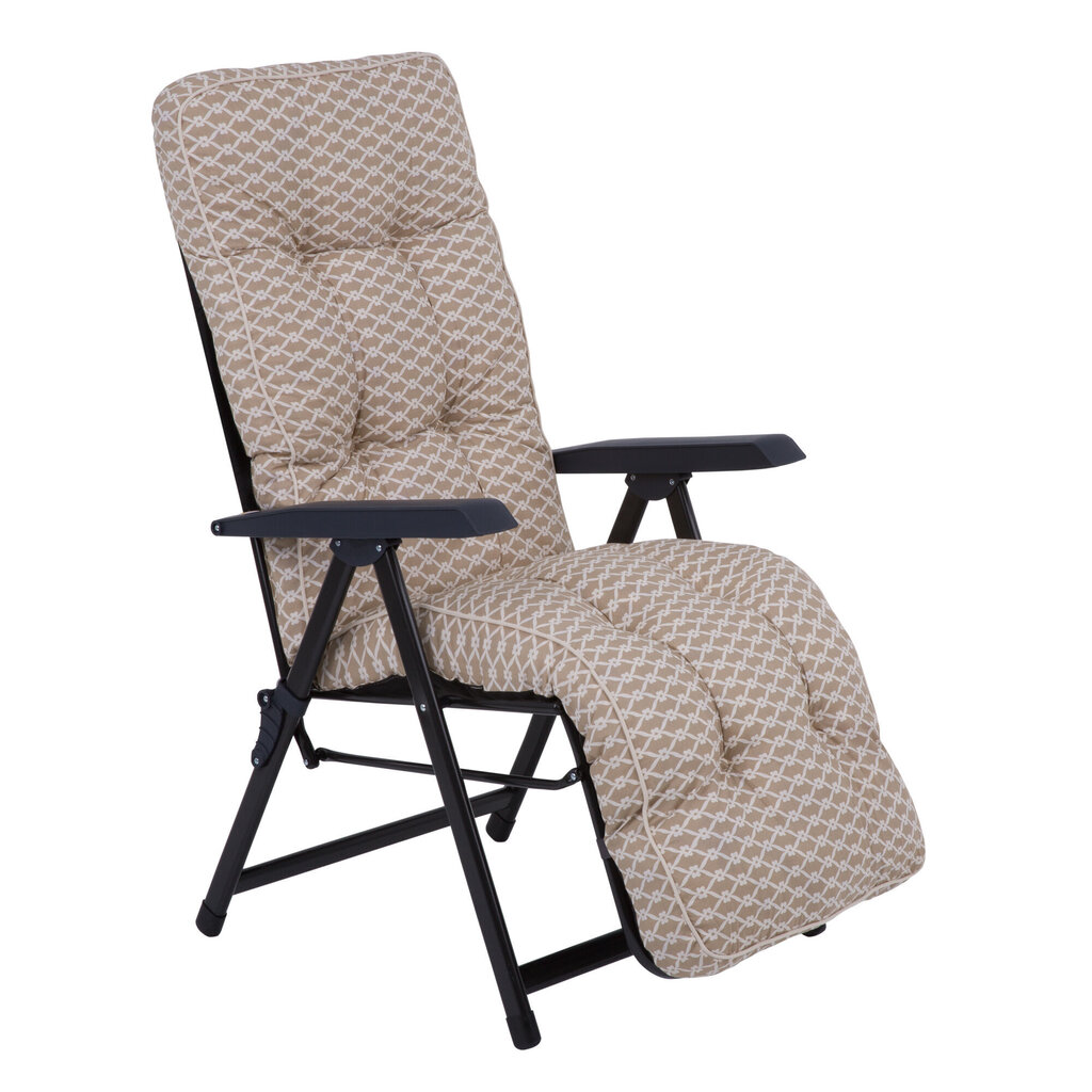 Āra krēsls-zvilnis PATIO Lena Plus, melns/smilškrāsas cena un informācija | Dārza krēsli | 220.lv