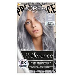 Ilgnoturīga matu krāsa L'Oréal Paris Preference, 10.112 Silver Grey cena un informācija | Matu krāsas | 220.lv