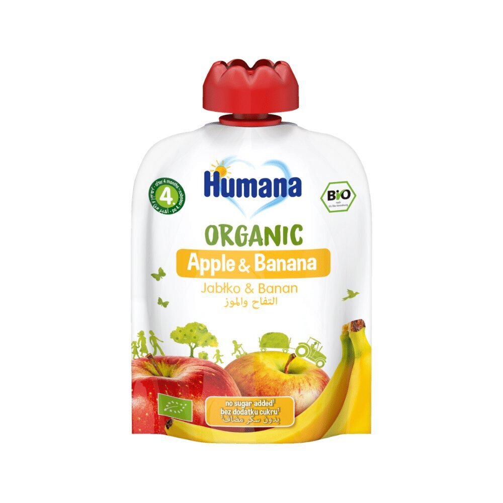 Humana BIO ābolu un banānu biezenis 90g цена и информация | Biezeņi | 220.lv