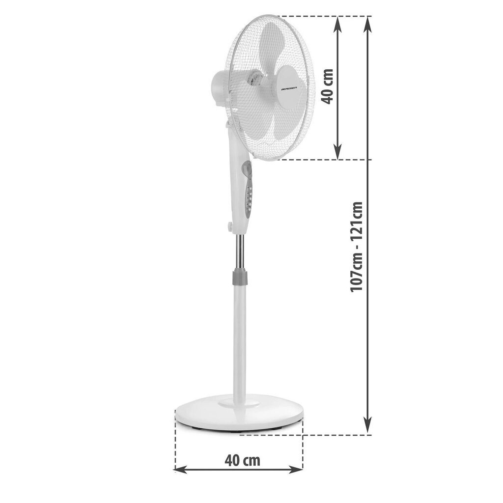 Ventilators ar tālvadības pulti un taimeri balti pelēks cena un informācija | Ventilatori | 220.lv