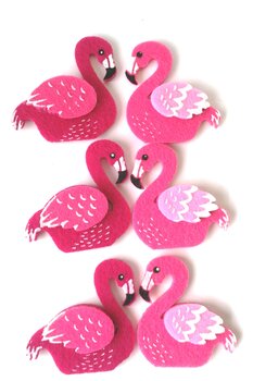 Dekorācija - uzlīmes "Flamingo" (6 gab./4x5 cm) cena un informācija | Svētku dekorācijas | 220.lv