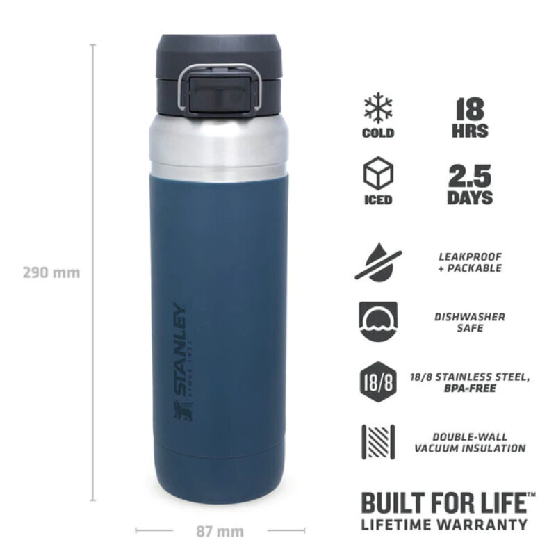 Termopudele The Quick Flip Water Bottle Go 1,06L tumši zila cena un informācija | Virtuves piederumi | 220.lv