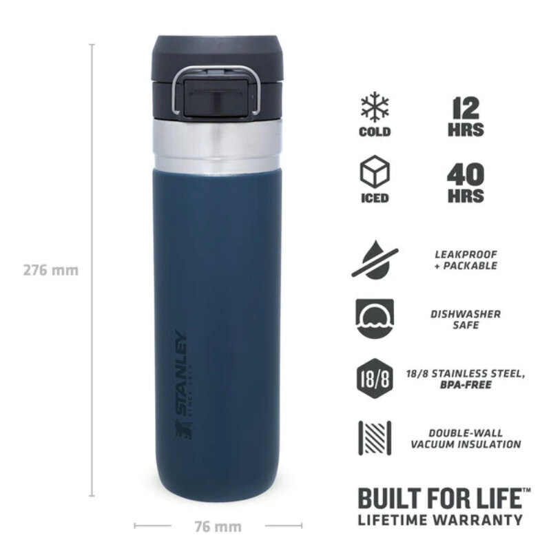 Termopudele The Quick Flip Water Bottle Go 0,71L tumši zila cena un informācija | Virtuves piederumi | 220.lv