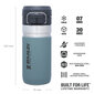 Termopudele The Quick Flip Water Bottle Go 0,47L gaiši zila cena un informācija | Virtuves piederumi | 220.lv