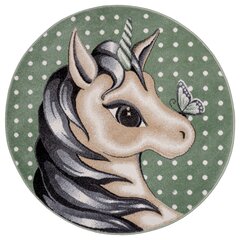 Hanse Home bērnu paklājs Cute Unicorn, zaļš, 133 cm cena un informācija | Paklāji | 220.lv