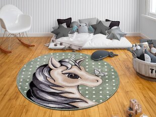 Hanse Home bērnu paklājs Cute Unicorn, zaļš, 133 cm cena un informācija | Paklāji | 220.lv