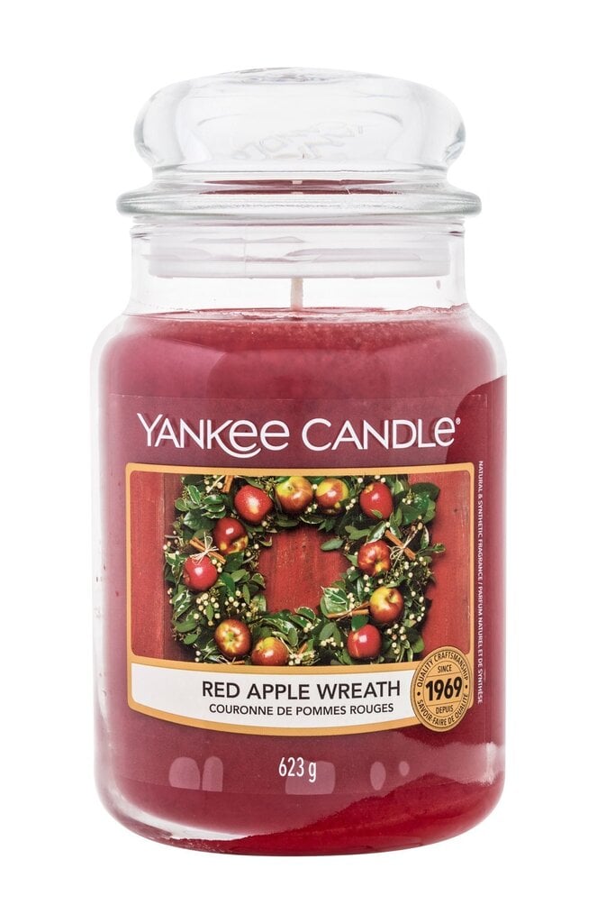 Aromātiskā svece Yankee Candle Red Apple Wreath 623 g cena un informācija | Sveces un svečturi | 220.lv