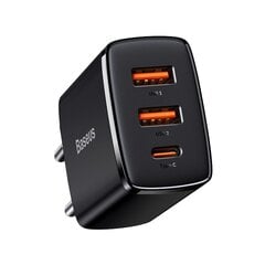 Sienas lādētājs, 30W 2xUSB + USB-C QC3.0 PD3.0, melns cena un informācija | Baseus Mobilie telefoni, planšetdatori, Foto | 220.lv