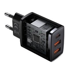 Sienas lādētājs, 30W 2xUSB + USB-C QC3.0 PD3.0, melns cena un informācija | Baseus Mobilie telefoni, planšetdatori, Foto | 220.lv