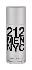 Carolina Herrera 212 NYC Men дезодорант для мужчин 150 мл цена и информация | Парфюмированная мужская косметика | 220.lv