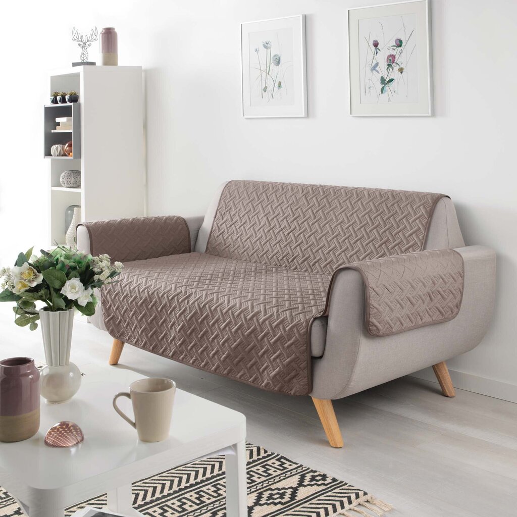 Douceur d'Intérieur dīvāna pārvalks Lounge, 223x179 cm, riekstu krāsas cena un informācija | Mēbeļu pārvalki | 220.lv
