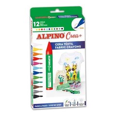 Krītiņi tekstilam Alpino Crea+ 1APX000001, 12 krāsas cena un informācija | Modelēšanas un zīmēšanas piederumi | 220.lv