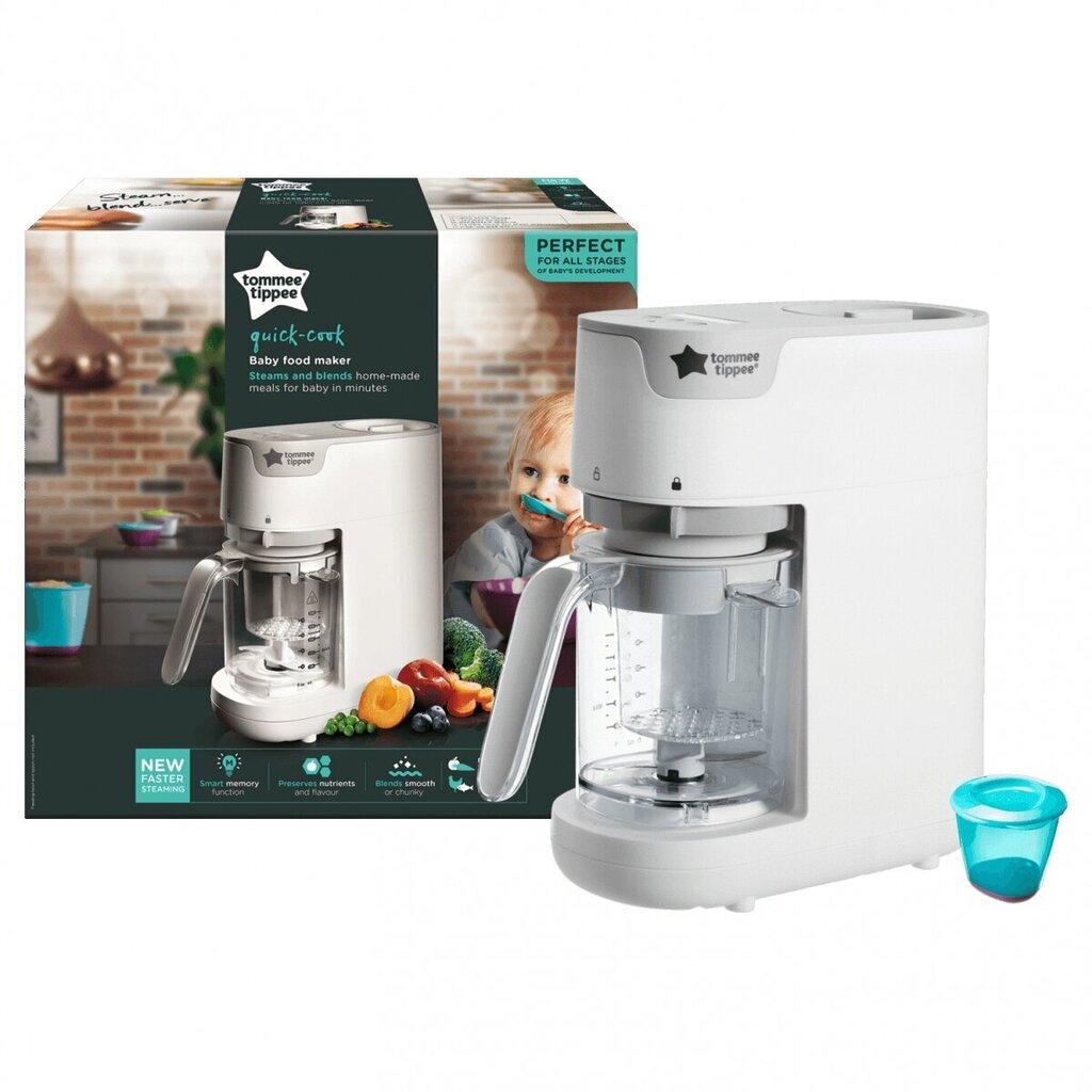 Tommee Tippee tvaicētājs un blenderis 3in1, balts, 42323851 цена и информация | Bērnu pārtikas pagatavošanas ierīces | 220.lv