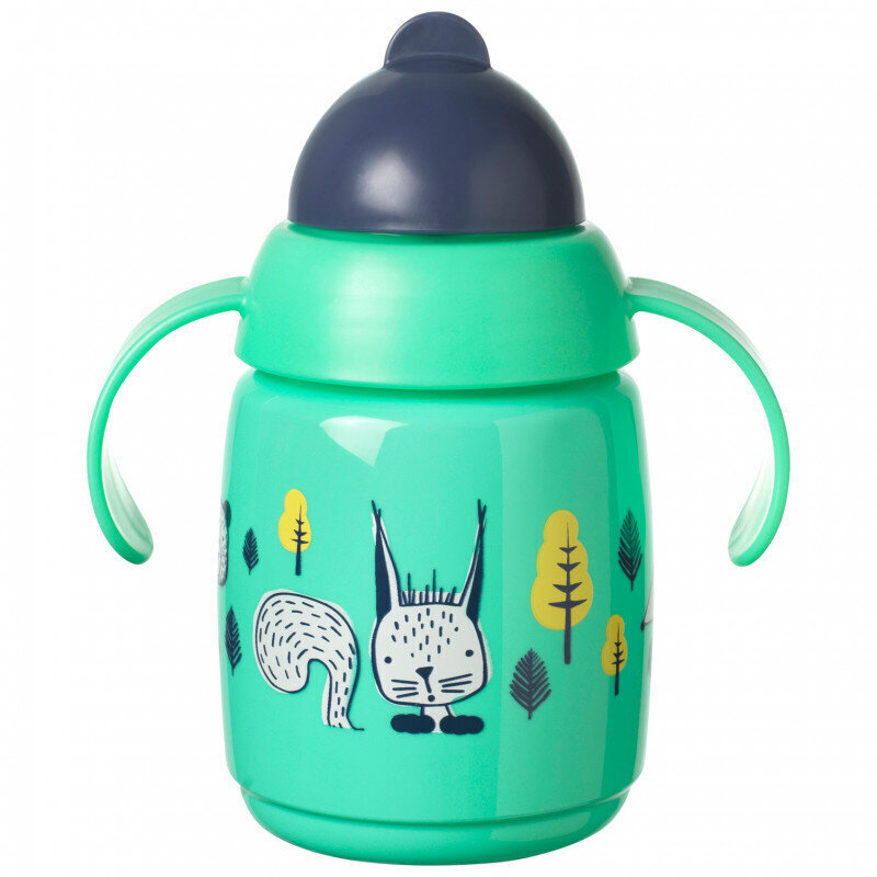 Tommee Tippee mācību krūze ar salmiņu, 7 m+, 300 ml, green цена и информация | Bērnu pudelītes un to aksesuāri | 220.lv