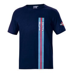 Vīriešu Krekls ar Īsām Piedurknēm Sparco Martini Racing Tumši Zils (L Izmērs) cena un informācija | Vīriešu T-krekli | 220.lv