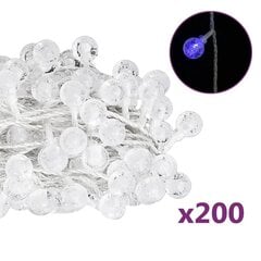 vidaXL LED lampiņu virtene, 20 m, 200 zilas LED, 8 funkcijas cena un informācija | Ziemassvētku lampiņas, LED virtenes | 220.lv