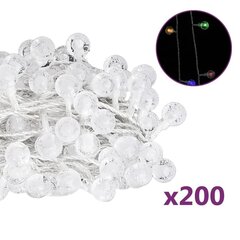 vidaXL LED lampiņu virtene, 20 m, 200 krāsainas LED, 8 funkcijas cena un informācija | Ziemassvētku lampiņas, LED virtenes | 220.lv