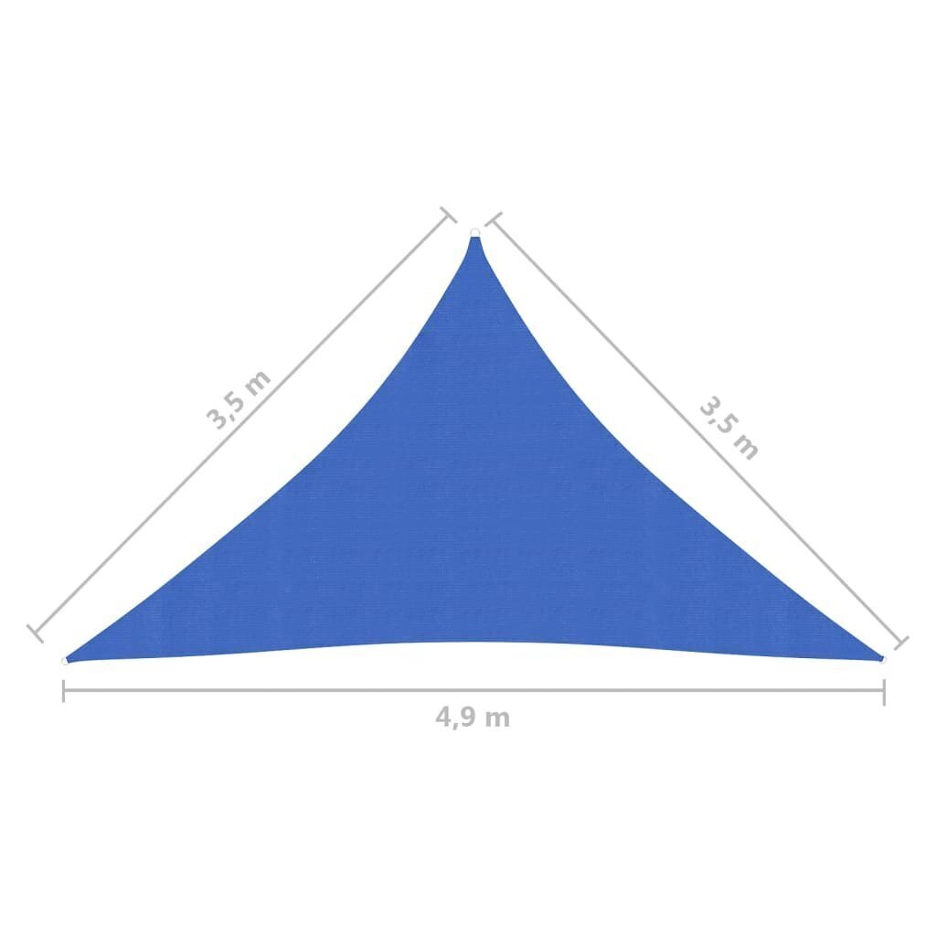 vidaXL saulessargs, 160 g/m², zils, 3,5x3,5x4,9 m, HDPE cena un informācija | Saulessargi, markīzes un statīvi | 220.lv