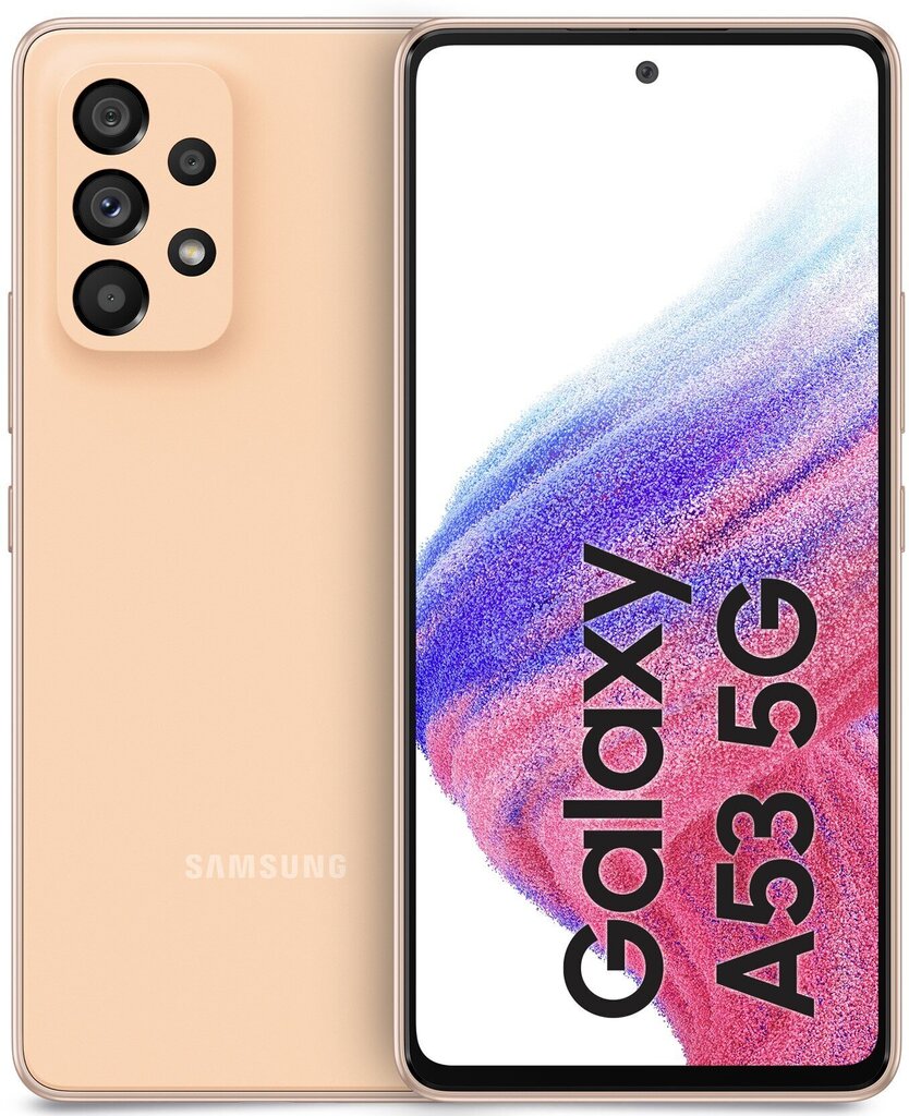 Samsung Galaxy A53 5G 6/128GB Dual SIM SM-A536BZONEUB Peach cena un informācija | Mobilie telefoni | 220.lv