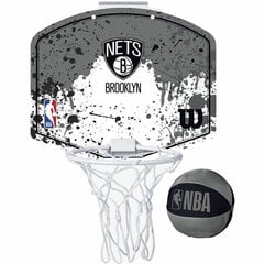 Basketbola Grozs Wilson Brooklyn Nets Mini Pelēks cena un informācija | Basketbola grozi | 220.lv