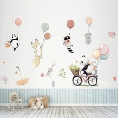 Sienas uzlīme bērniem Dzīvnieki ar baloniem cena un informācija | Dekoratīvās uzlīmes | 220.lv