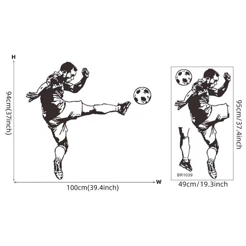 Uzlīme interjeram Futbolists ar bumbu cena un informācija | Dekoratīvās uzlīmes | 220.lv