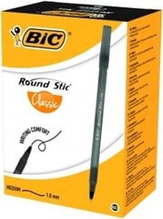 Шариковые ручки BIC Round Stic, 1.0 мм, чёрные, 60 шт. 256385  цена и информация | Письменные принадлежности | 220.lv