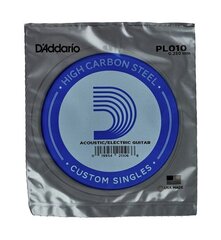 Stīga akustiskai / elektriskai ģitārai D'Adario PL010 .010 cena un informācija | D'Addario Mūzikas instrumenti un piederumi | 220.lv