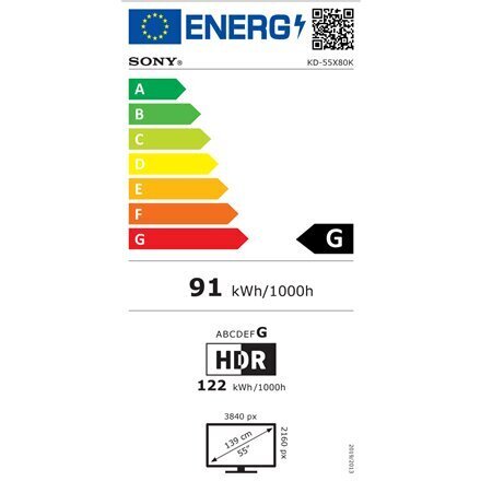 SONY KD55X80KAEP LCD cena un informācija | Televizori | 220.lv