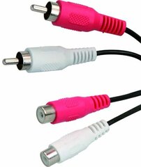 RCA (тюльпан) x2 - RCA (тюльпан) x2 1.5м цена и информация | Кабели и провода | 220.lv