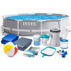Peldbaseins Intex 305x76, ar filtru, sūkni, termometru un piederumiem cena un informācija | Baseini | 220.lv