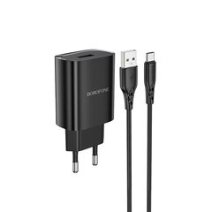Зарядное устройство Borofone BN1 Innovative - USB - 2,1A с USB на тип C, черный цена и информация | Зарядные устройства для телефонов | 220.lv