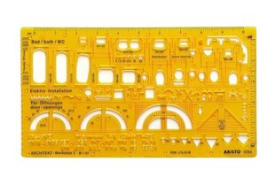 Trafarets ARISTO arhitektūrai, dzeltens cena un informācija | Kancelejas preces | 220.lv