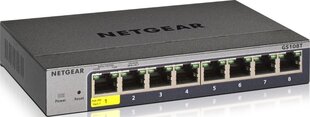 Коммутатор Netgear GS108T-300PES. цена и информация | Коммутаторы (Switch) | 220.lv