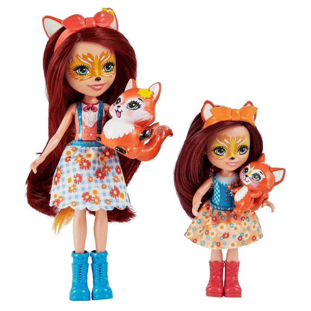 Enchantimals lelle Felicity Fox un mazā māsa cena un informācija | Rotaļlietas meitenēm | 220.lv