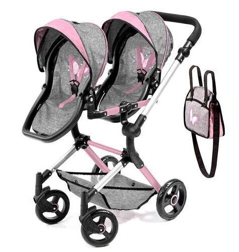 Leļļu rati Dolls pram Neo twins 26267AA/2 cena un informācija | Rotaļlietas meitenēm | 220.lv