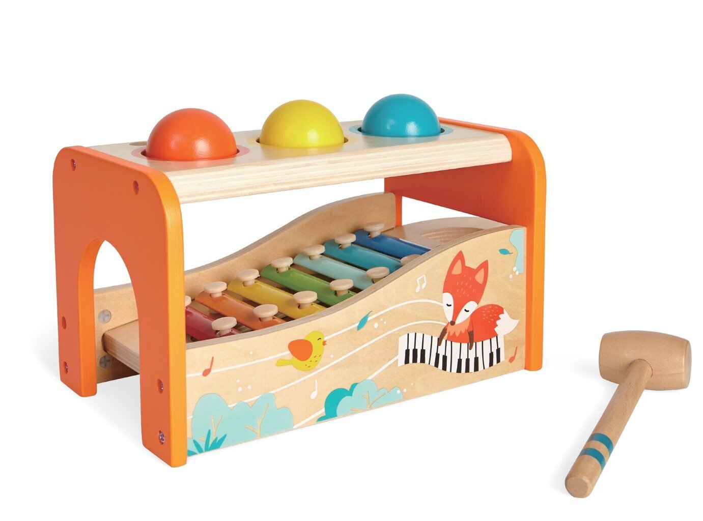Gerardo's Toys koka ksilofons-bumbiņu spēle cena un informācija | Attīstošās rotaļlietas | 220.lv
