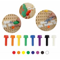 Цветные деревянные шурупы, 512 шт., для детей цена и информация | Игрушки для мальчиков | 220.lv