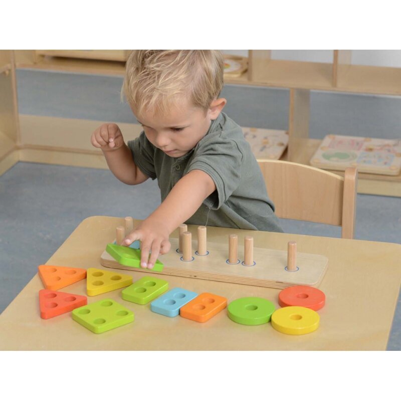 Koka puzzle spēle ar dažādām formām cena un informācija | Rotaļlietas zīdaiņiem | 220.lv
